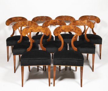 A SET OF NINE BIEDERMEIER CHAIRS