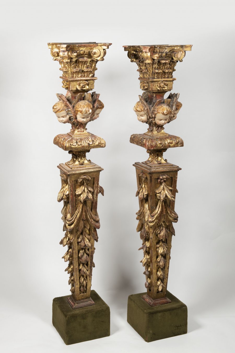 PAIR OF BAROQUE COLUMNS