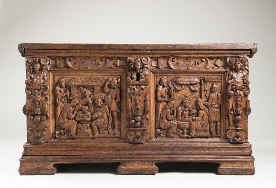 A CARVED BAROQUE CHEST