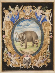 PARCHMENT WITH AN ELEPHANT