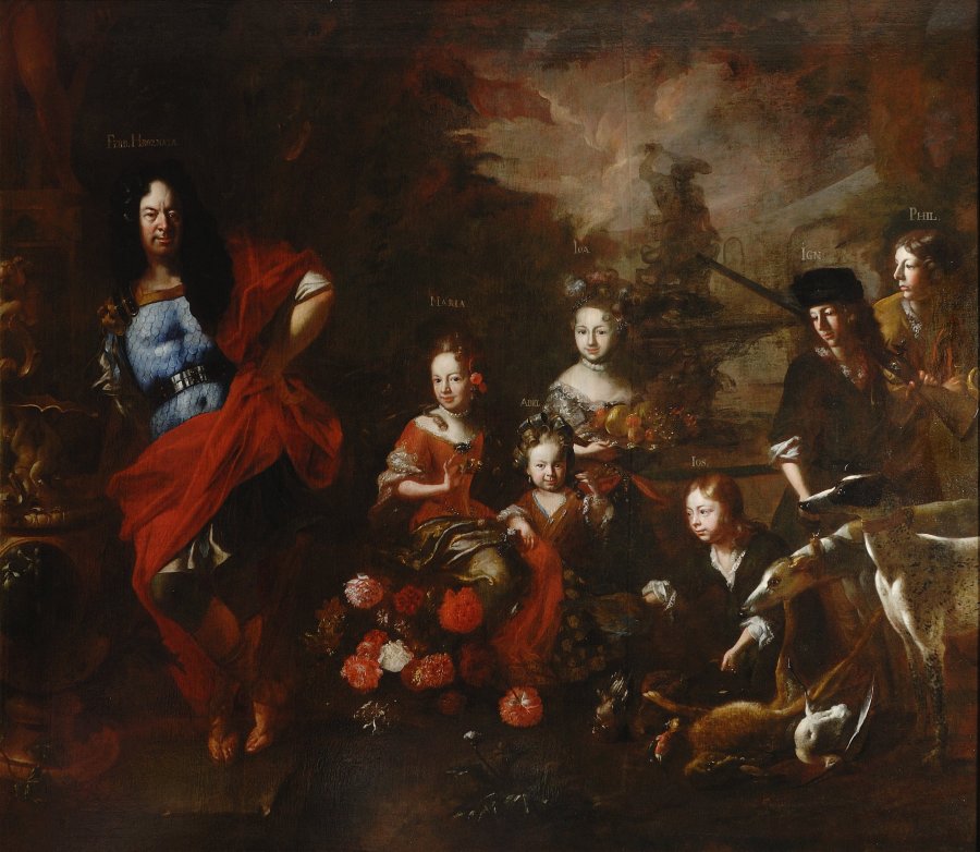 A PORTRAIT OF COUNT FERDINAND HROZNATA OF KOKOŘOV AND HIS FAMILY