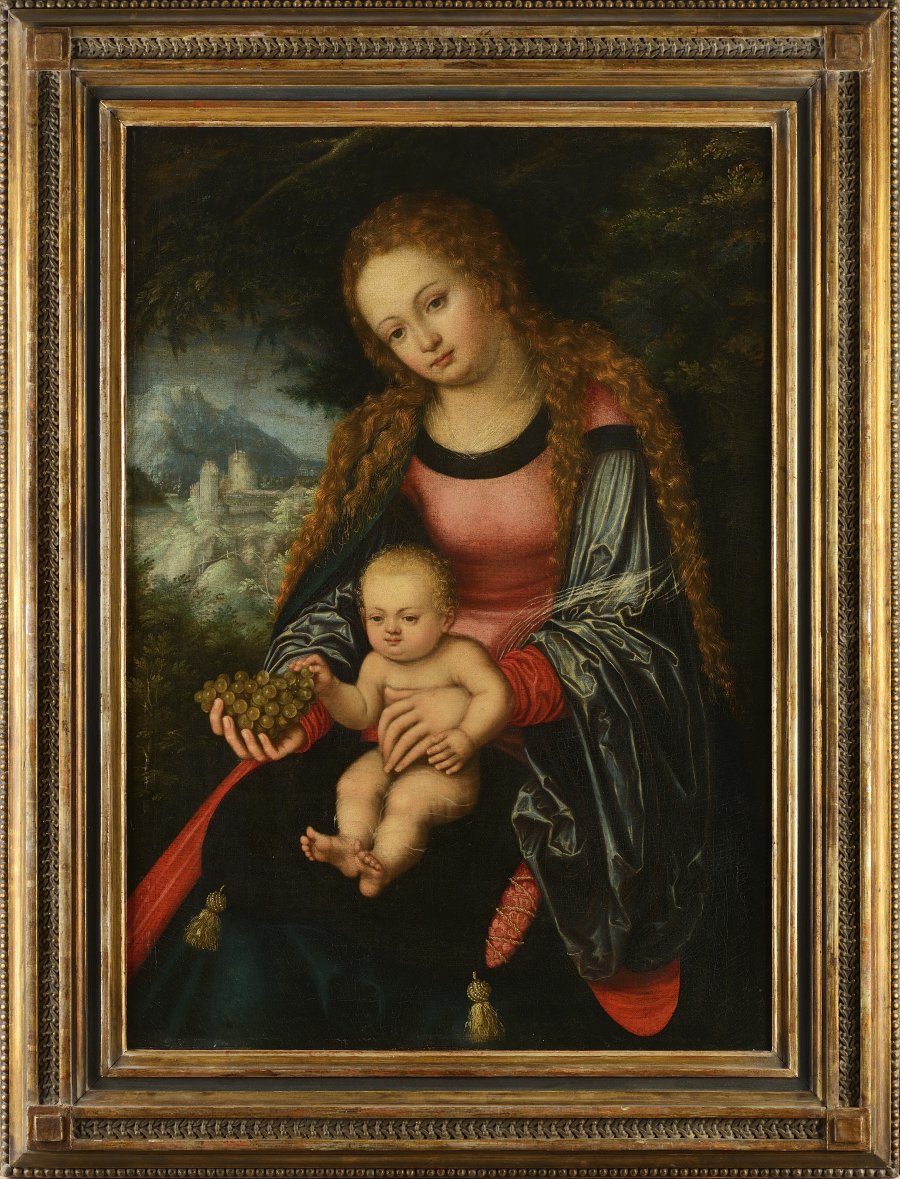 MADONNA WITH CHILD AND GRAPES