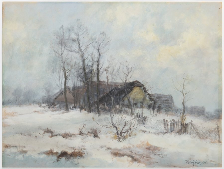 WINTER LANDSCAPE WITH A COTTAGE