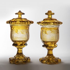 PAIR OF BIEDERMEIER GOBLETS