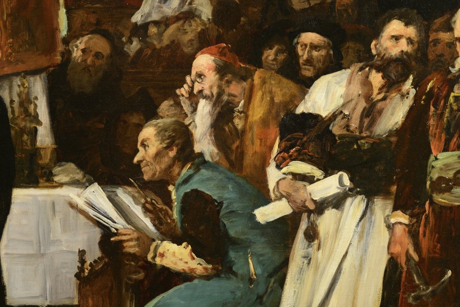 Studie zu einem Gemälde Jan Hus auf dem Konzil in Konstanz 