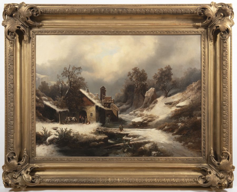 WINTER LANDSCAPE WITH A FORGE
