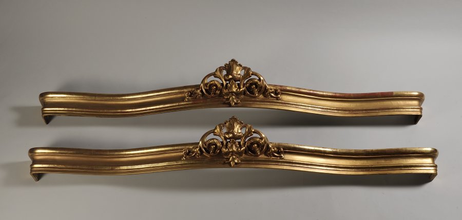TWO GILDED WOOD PELMETS