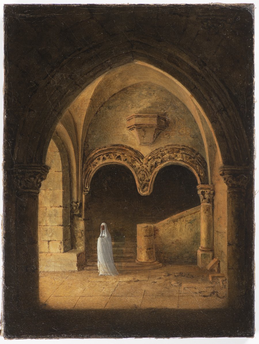 PAIR PAINTINGS OF GOTHIC BUILDING