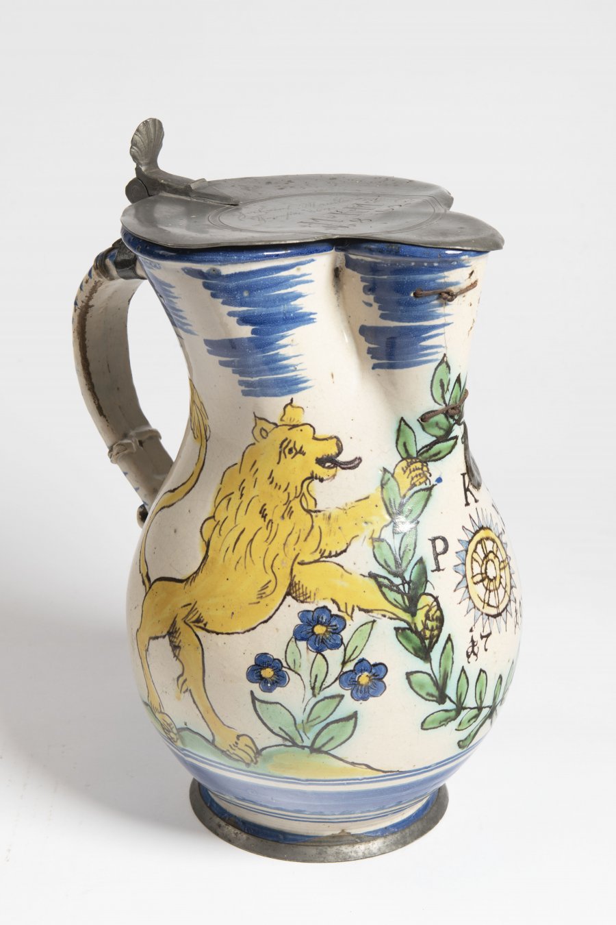 A HABAN JUG WITH LID