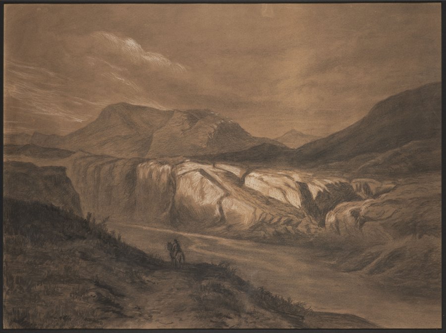 ROCKY LANDSCAPE WITH A RIDER