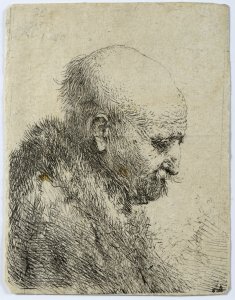 Glatzköpfiger Mann im Profil / Rembrandts Vater