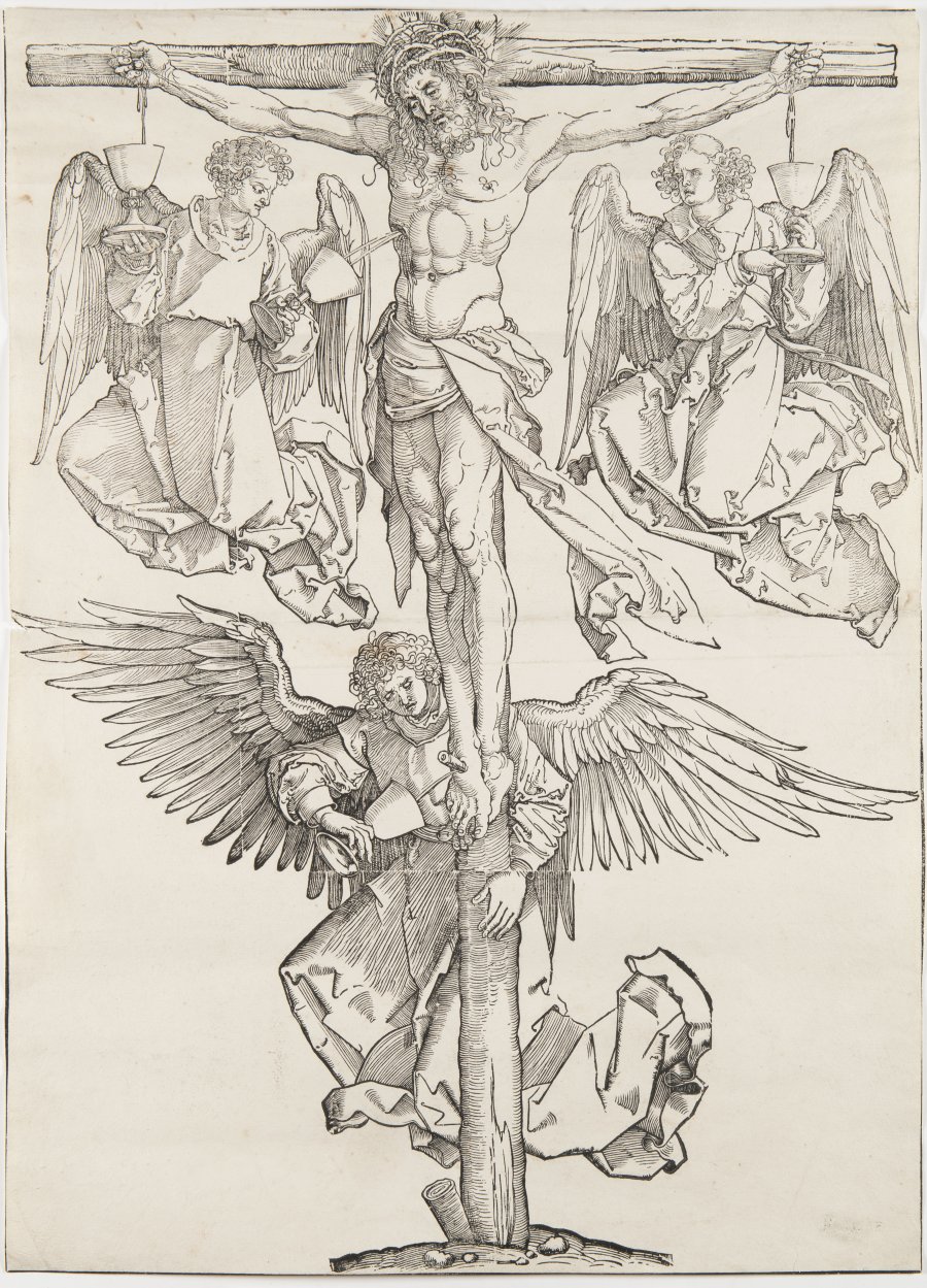 CHRIST ON THE CROSS WITH THREE ANGELS