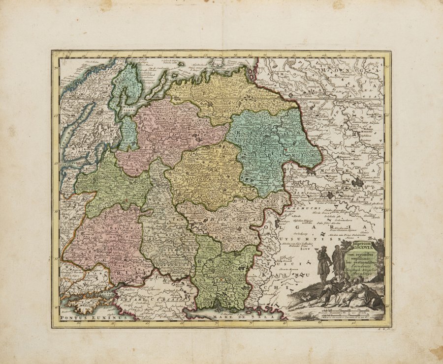 MAP OF EUROPEAN RUSSIA, MOSCOW EMPIRE
