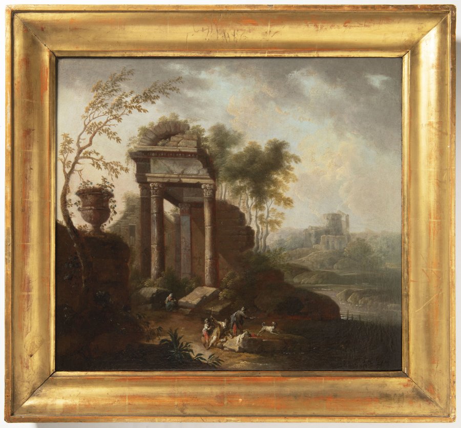 ROMANTIC LANDSCAPE WITH A TEMPLE