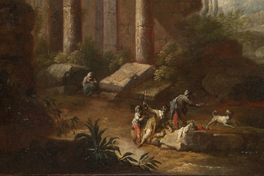 ROMANTIC LANDSCAPE WITH A TEMPLE