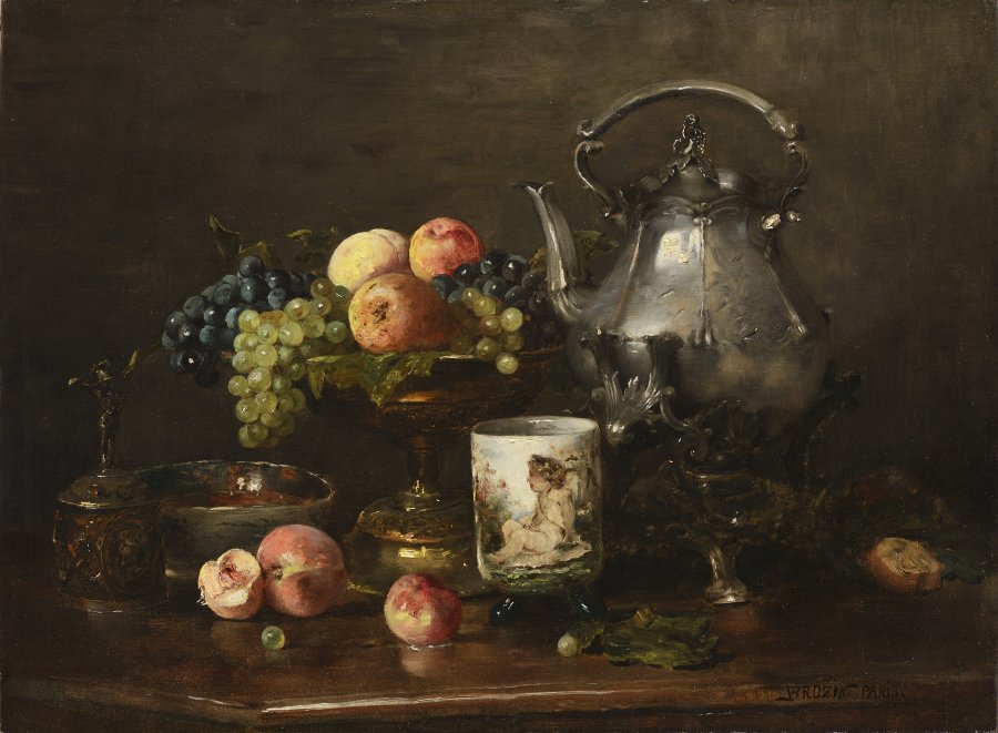 STILL LIFE WITH FRUIT AND A KETTLE