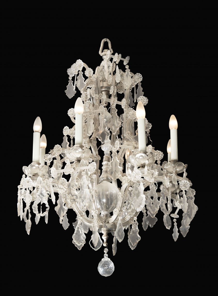 CRYSTAL GLASS CHANDELIER