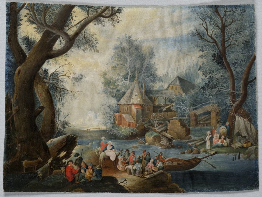 TWO LANDSCAPES WITH FIGURAL STAFFAGE