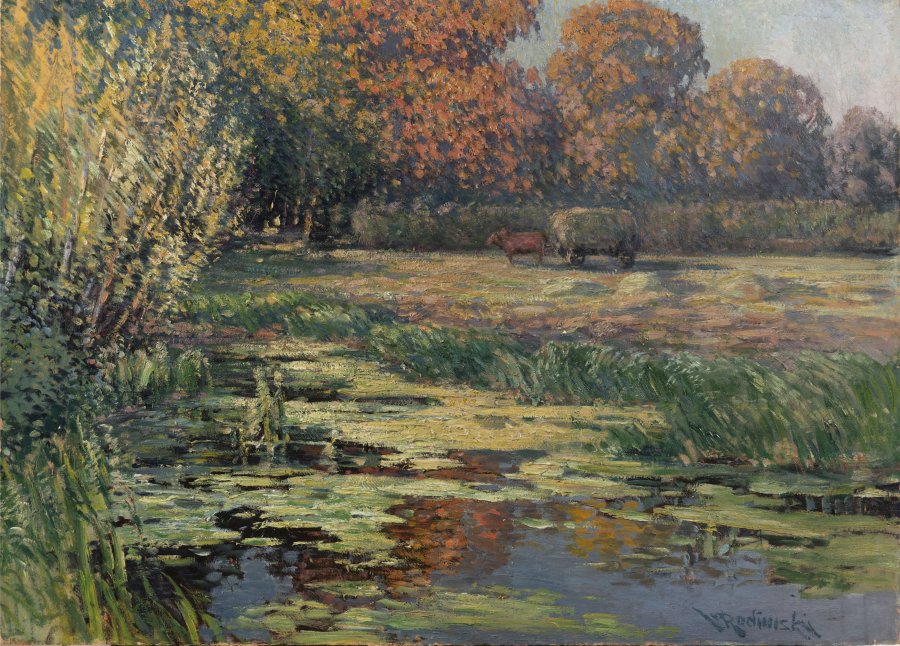 SUMMER LANDSCAPE WITH HAY WAGON