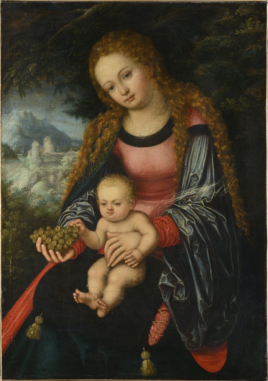 MADONNA WITH CHILD AND GRAPES