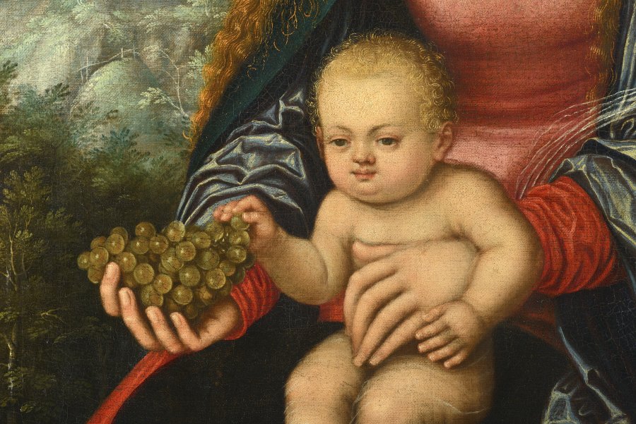 MADONNA WITH CHILD AND GRAPES