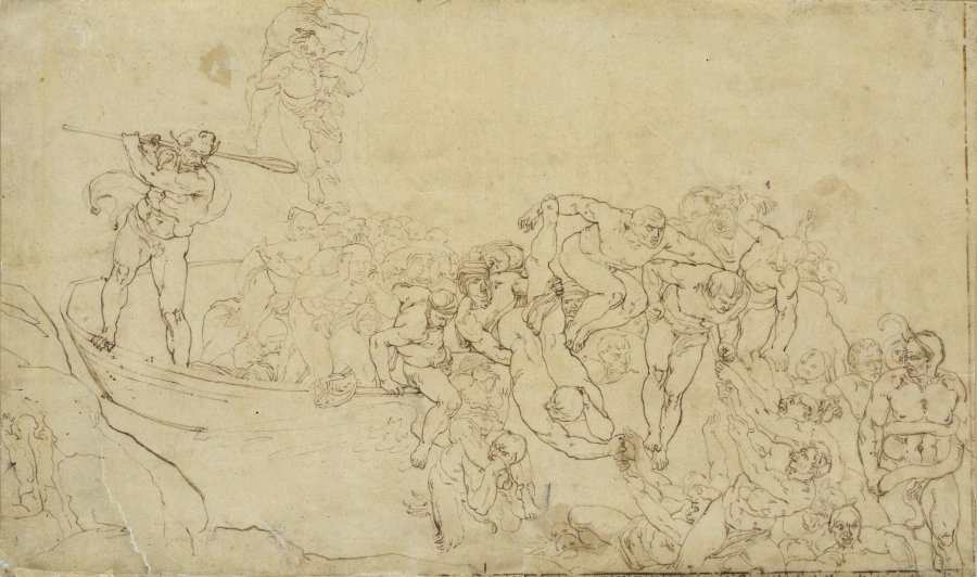 The Last Judgement, pen and ink drawing on parchment
