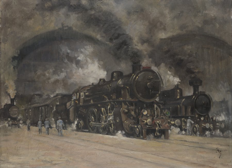 Lokomotiven auf dem Wilson's Bahnhof/Prag 