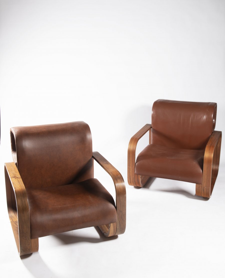 TWO DESIGN ARMCHAIRS