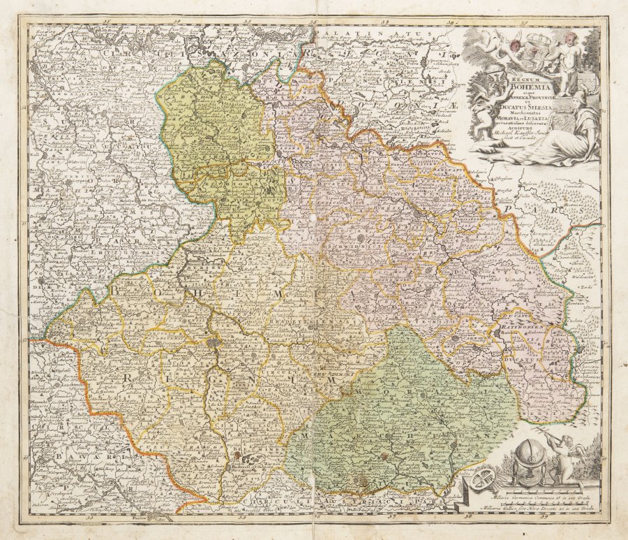 MAP OF BOHEMIA, SILESIA, MORAVIA AND LUSATIA