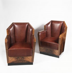 A PAIR OF ART DECO ARMCHAIRS
