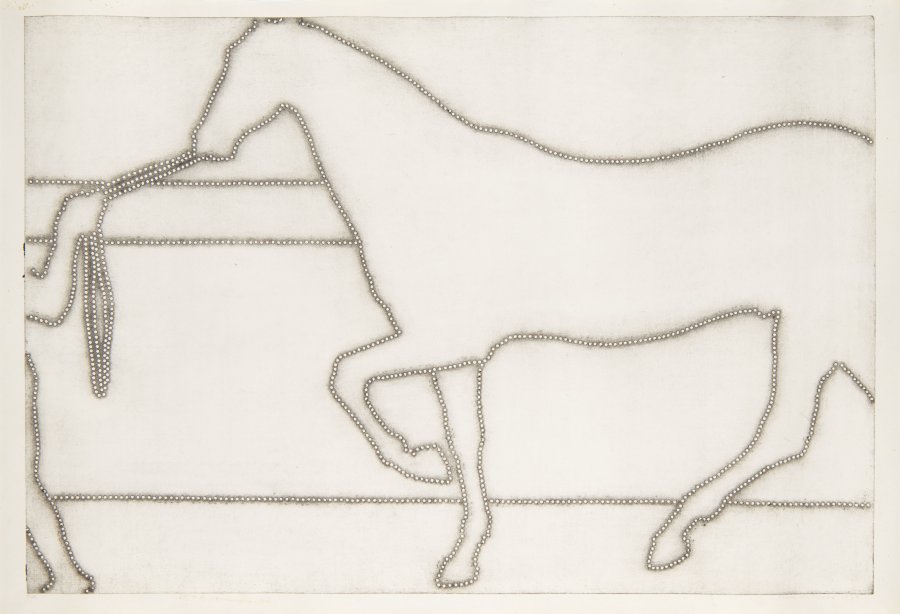 HORSE BY THE WALL