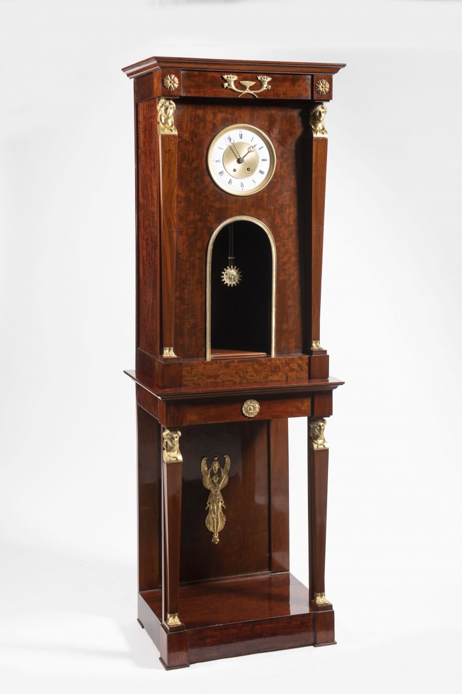 AN EMPIRE STYLE STANDING CLOCK