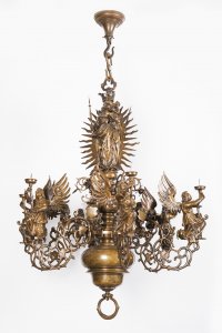 A SIX-ARMED MANNERIST CHANDELIER