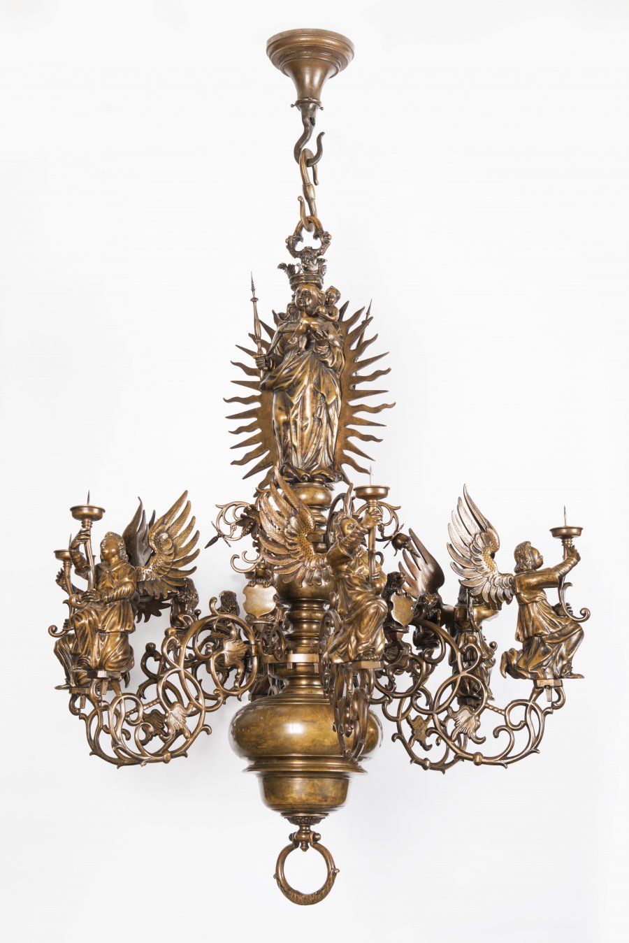 A SIX-ARMED CHANDELIER