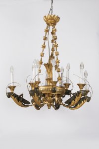 A TWELVE-ARM CHANDELIER