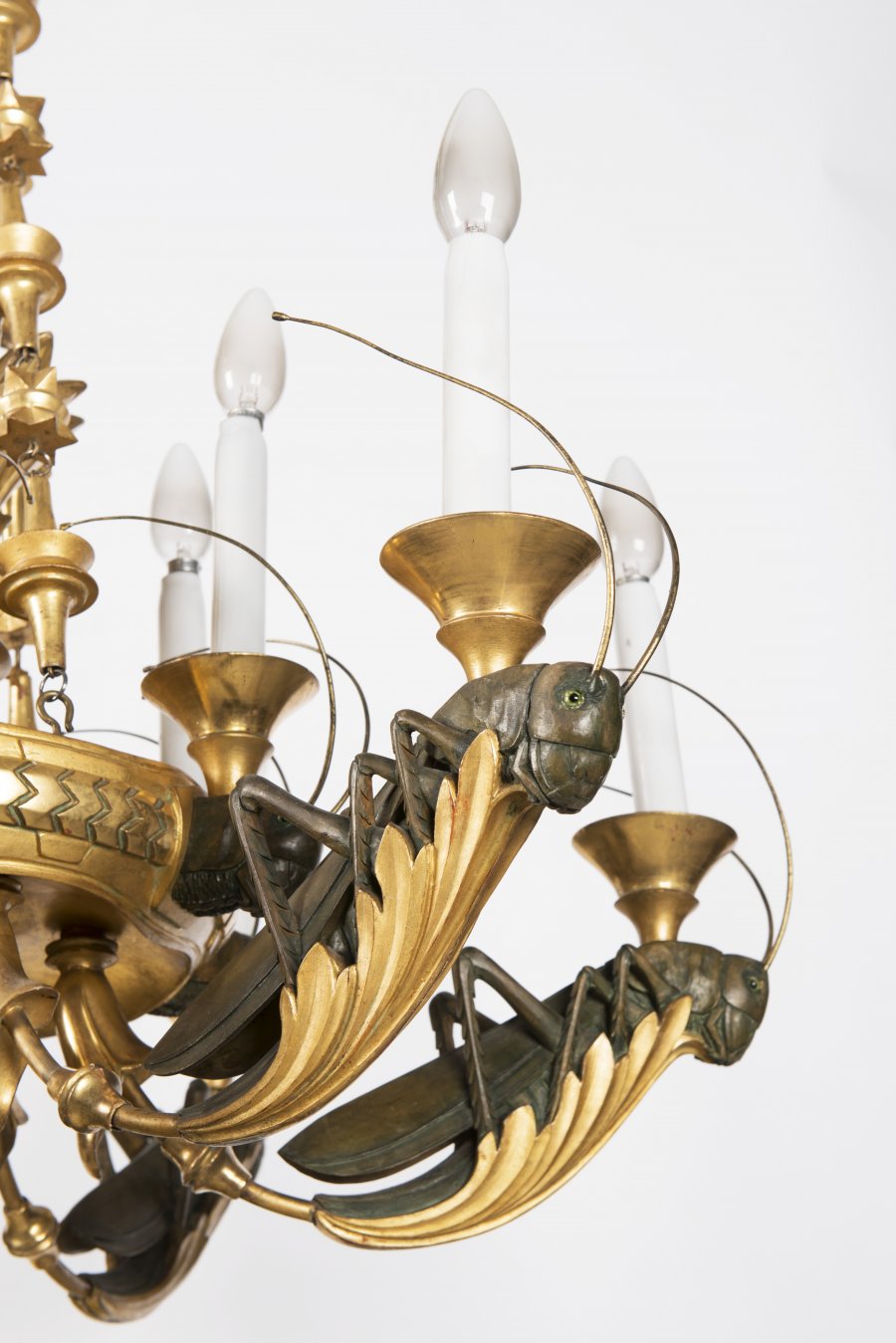 A TWELVE-ARM CHANDELIER