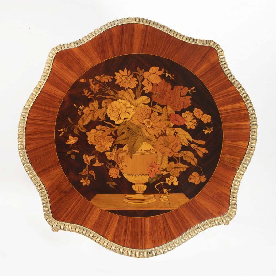 A RICHLY INLAID FRENCH TABLE
