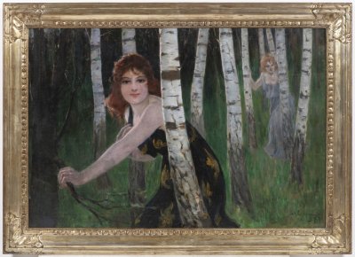 GIRLS IN A BIRCH ALLEY