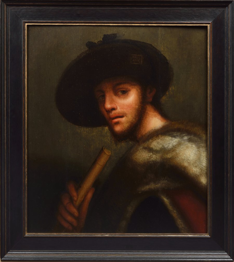 A PORTRAIT OF A YOUNG MAN WITH A PIPE