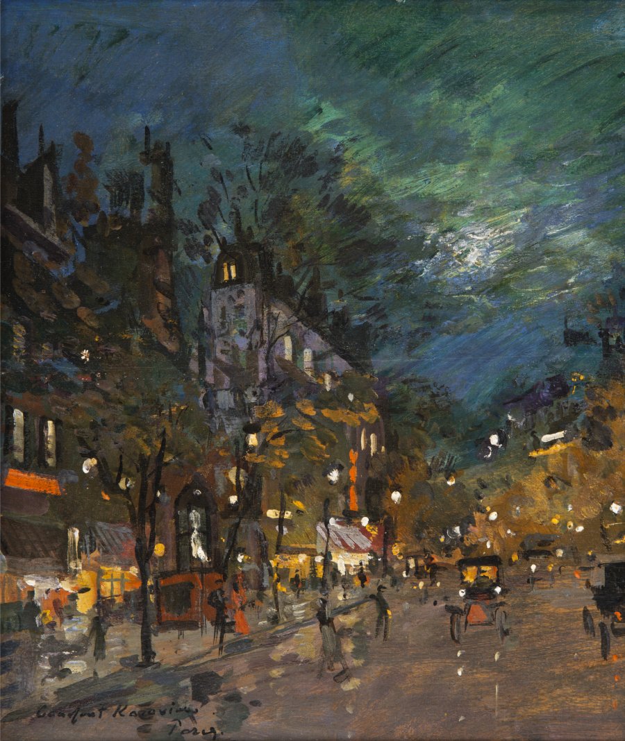 BOULEVARD IN PARIS AT NIGHT