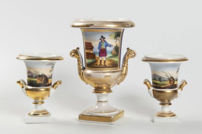 THREE DECORATIVE VASES