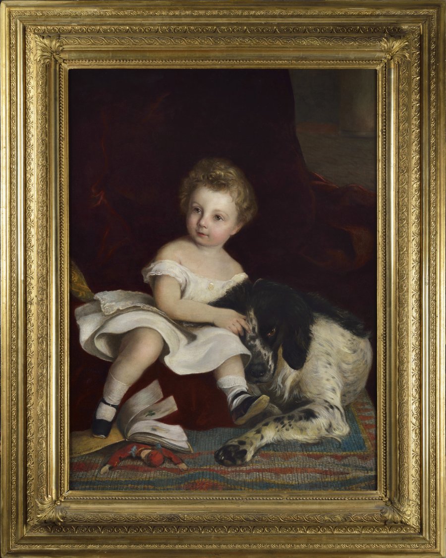 LITTLE GIRL WITH A DOG