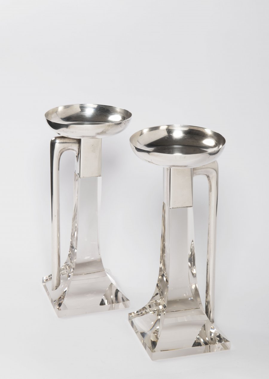 A PAIR OF ART DECO CANDELABRAS