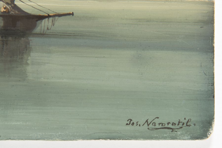 SAILING BOAT ON AN ALPINE LAKE
