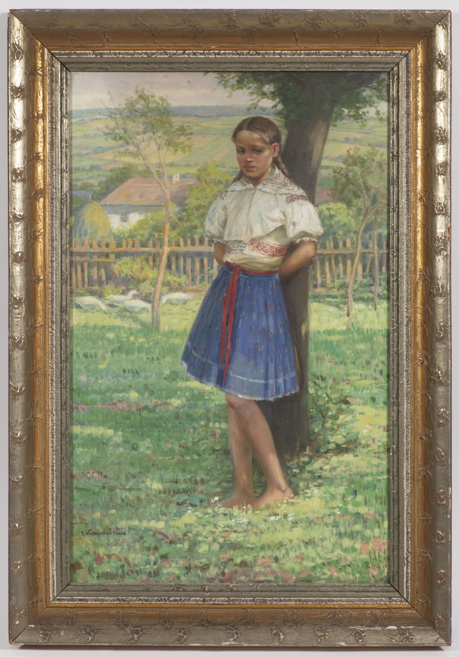 A GIRL IN A FOLK DRESS