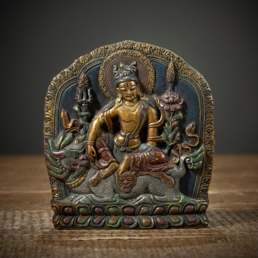 RELIEF WITH SIṂHANĀDA AVALOKITEŚVARA
