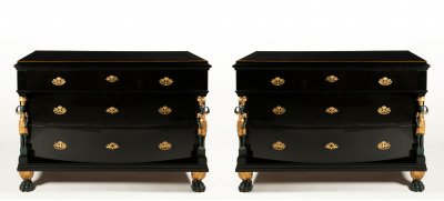 PAIR OF EMPIRE CHESTS OF DRAWERS