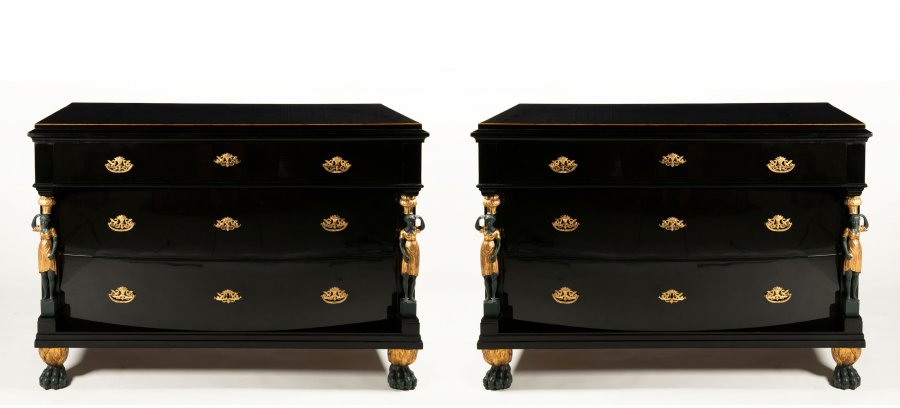 PAIR OF EMPIRE CHESTS OF DRAWERS