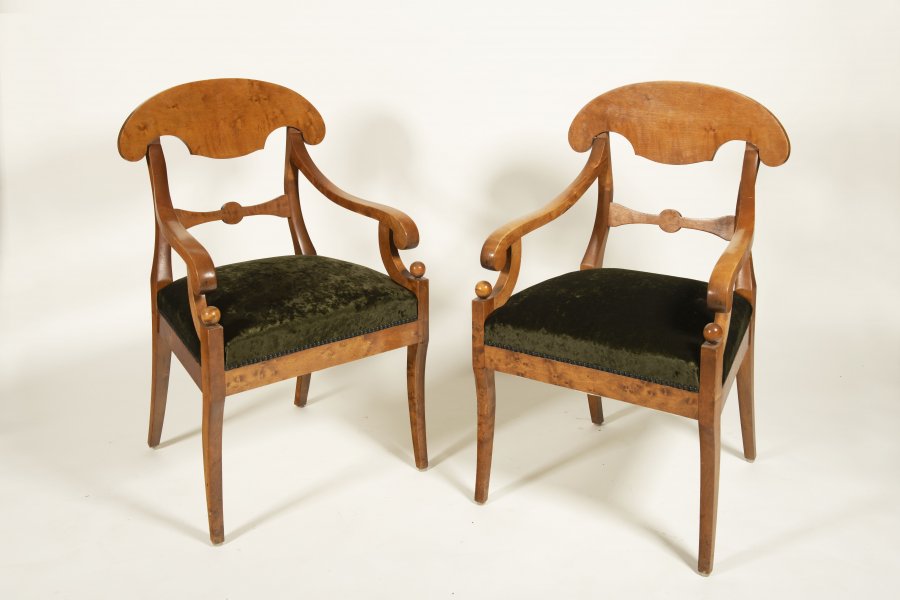 TWO ARMCHAIRS FROM THE BIEDERMEIER PERIOD