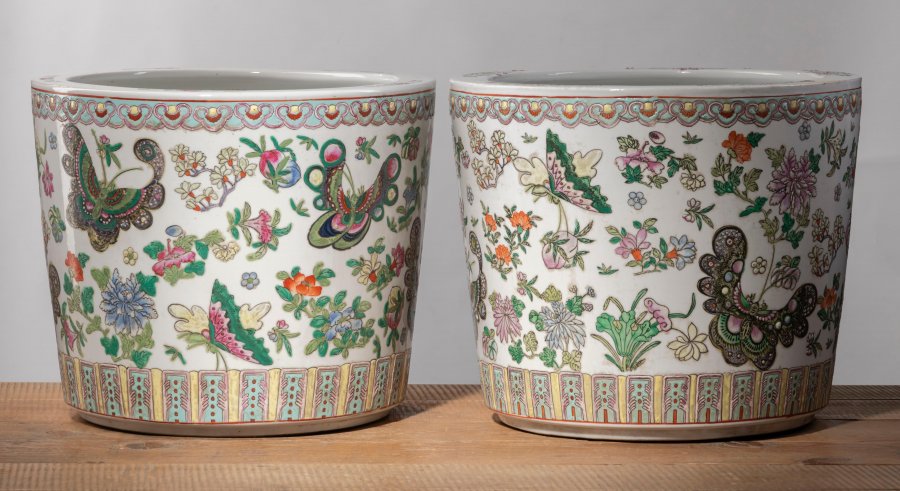 VELKÉ PÁROVÉ PORCELÁNOVÉ KVĚTINÁČE